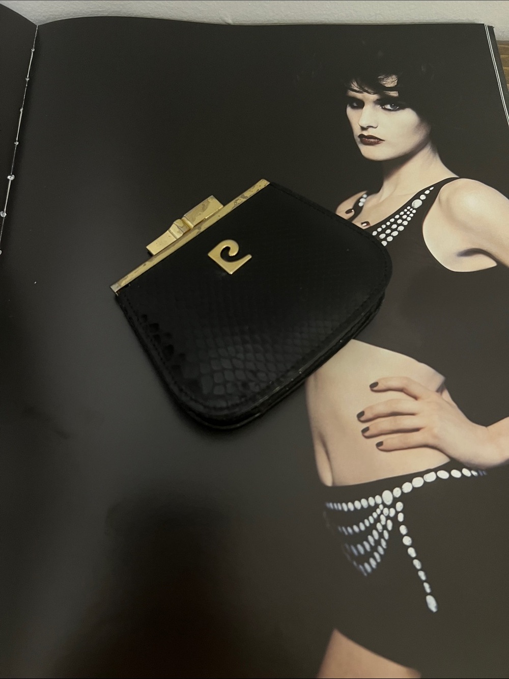 Vintage Black Leather Mini PC Coin Wallet